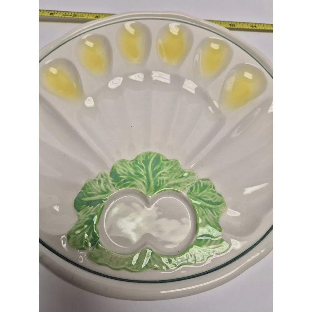 Vintage UCAGCO Deviled egg dish  w/ Egg Shaped S&P Shakers